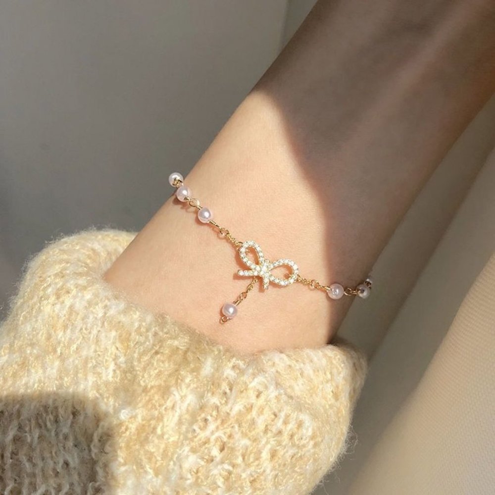 Wrist elf girl butterfly pendant bracelet girls beaded delicate ins niche design